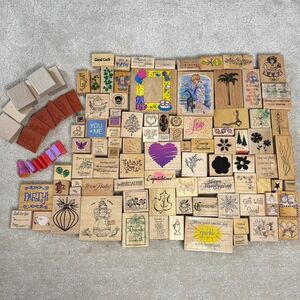 Vintage Rubber Stamp Collection 8lbs Lot 80s 90s 00s Holiday Flowers Animal Etc